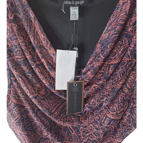 Cable & Gauge Cowl Neck Sleeveless Blouse, NWT, Medium - Picture 2 of 6